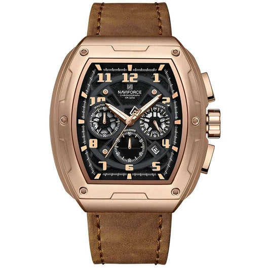 Men Quartz Luxury Watch – Classic Design, Chronograph, Leather Strap